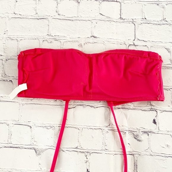 Victoria's Secret Bright Pink Bandeau Strapy Back Removable Cups S - Picture 6 of 9